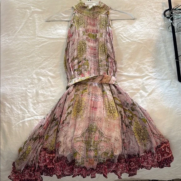 HEMANT & NANDITA Pink and Green Halter Dress - Picture 5 of 5